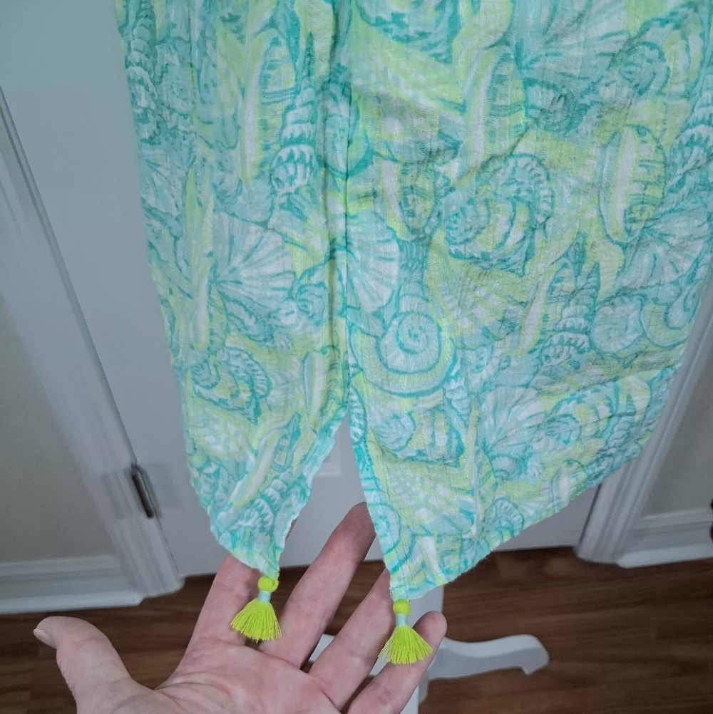 Vineyard Vines Shells Allover Print Green/Blue Bandeau Top Swim Coverup  XXS - Picture 3 of 16